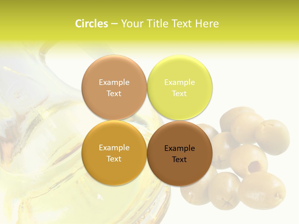 A Bottle Of Olive Oil Next To Some Olives PowerPoint Template