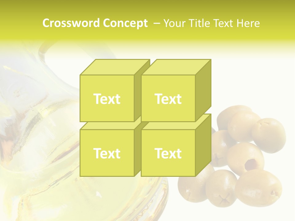 A Bottle Of Olive Oil Next To Some Olives PowerPoint Template