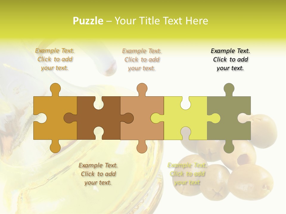 A Bottle Of Olive Oil Next To Some Olives PowerPoint Template