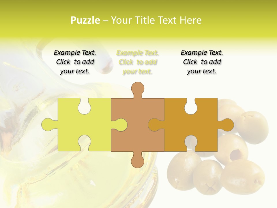 A Bottle Of Olive Oil Next To Some Olives PowerPoint Template