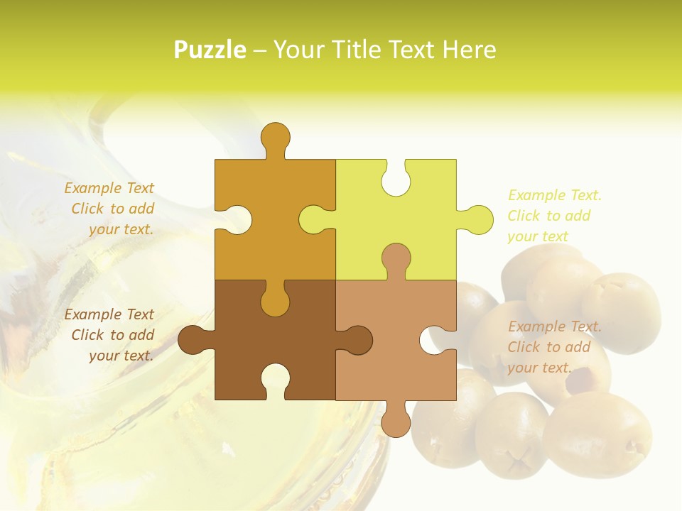 A Bottle Of Olive Oil Next To Some Olives PowerPoint Template