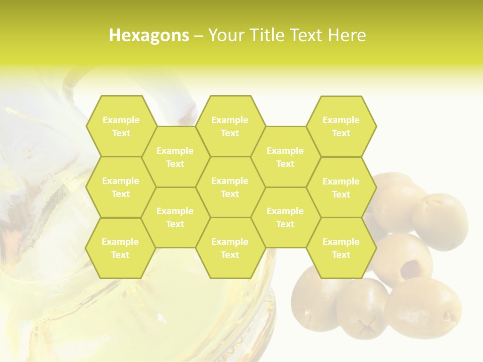 A Bottle Of Olive Oil Next To Some Olives PowerPoint Template