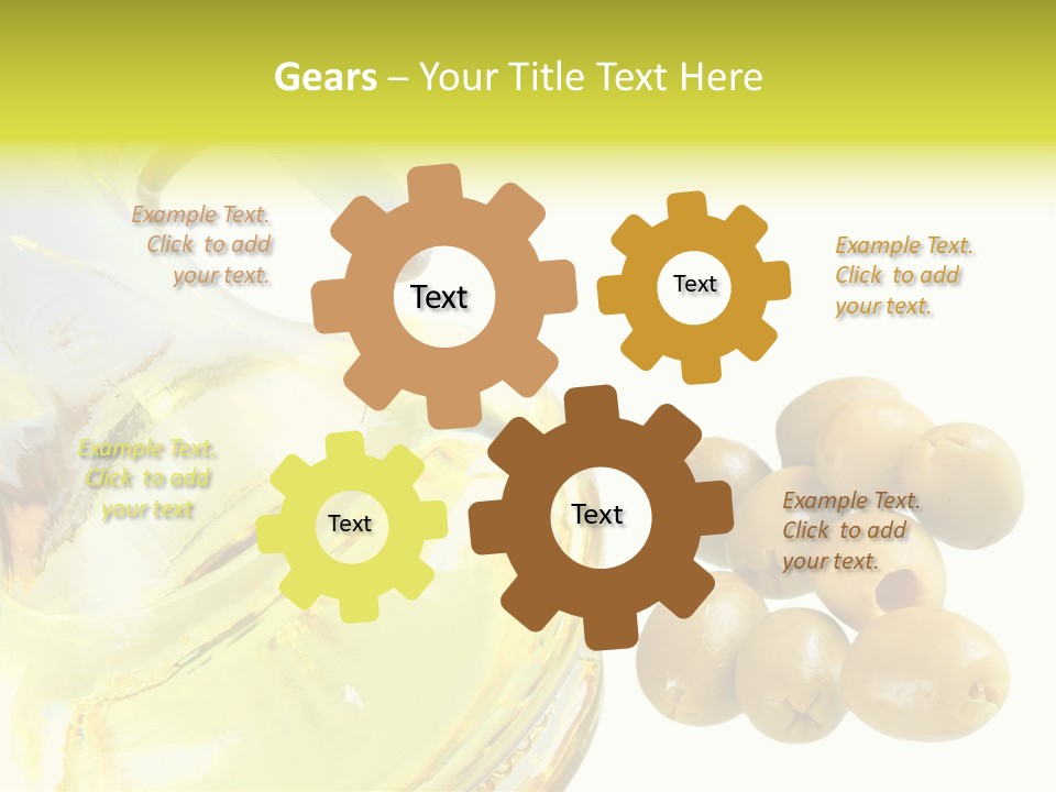 A Bottle Of Olive Oil Next To Some Olives PowerPoint Template