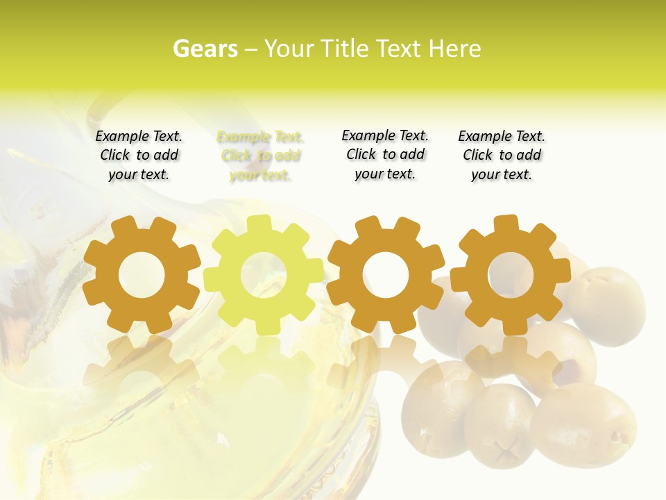 A Bottle Of Olive Oil Next To Some Olives PowerPoint Template