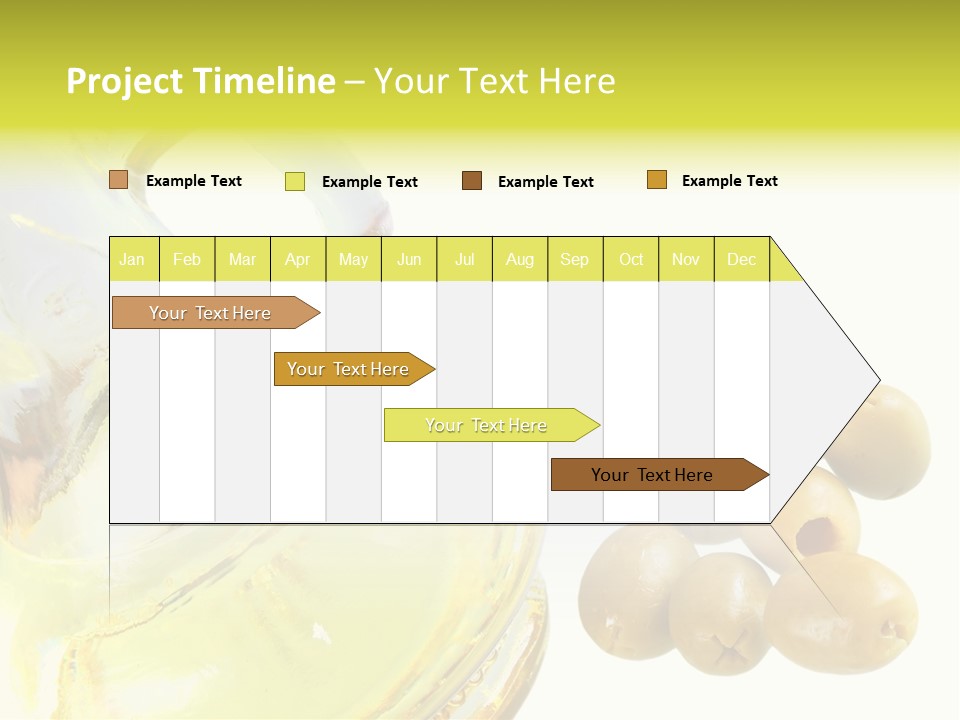A Bottle Of Olive Oil Next To Some Olives PowerPoint Template