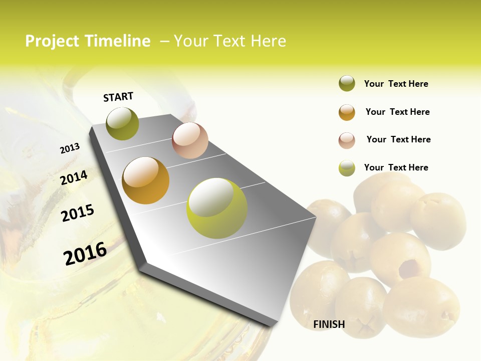 A Bottle Of Olive Oil Next To Some Olives PowerPoint Template