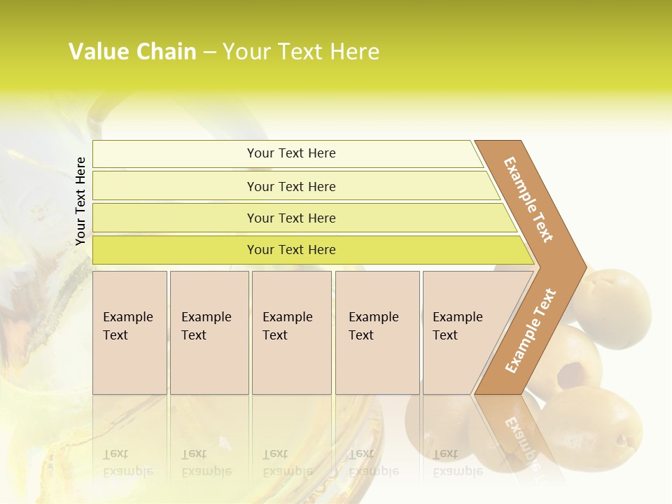 A Bottle Of Olive Oil Next To Some Olives PowerPoint Template
