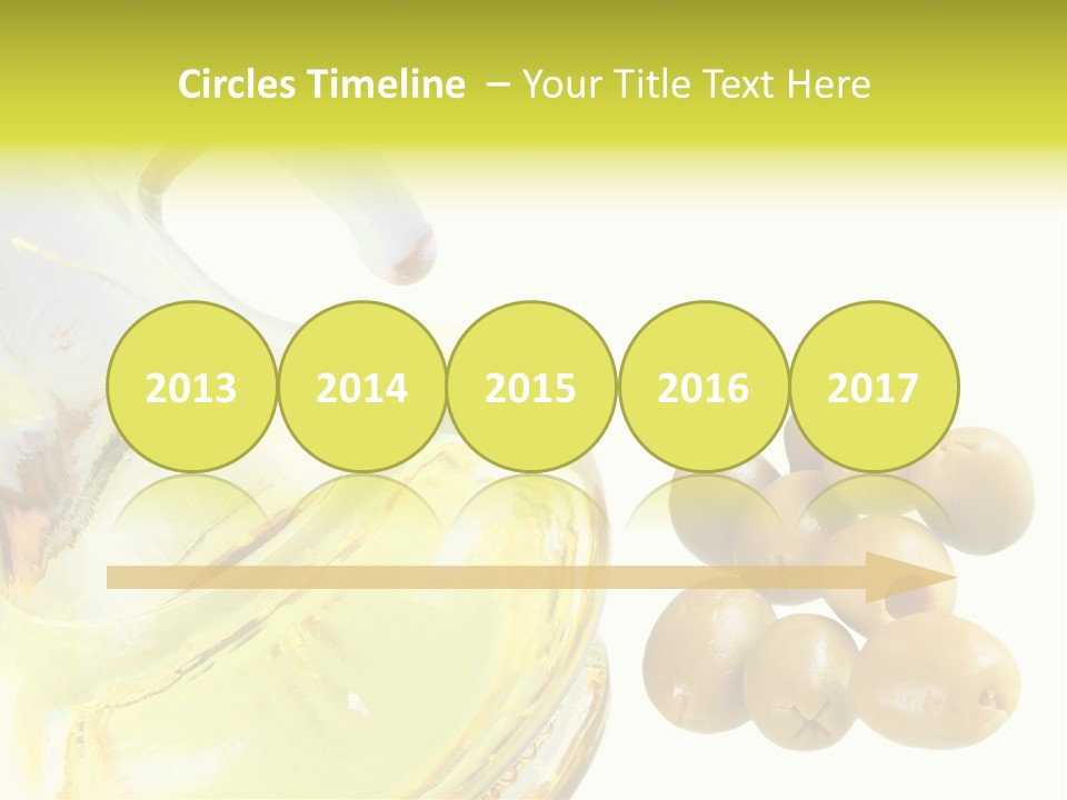 A Bottle Of Olive Oil Next To Some Olives PowerPoint Template