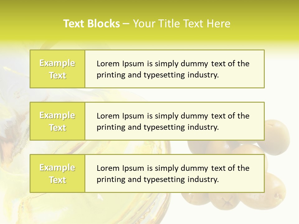 A Bottle Of Olive Oil Next To Some Olives PowerPoint Template