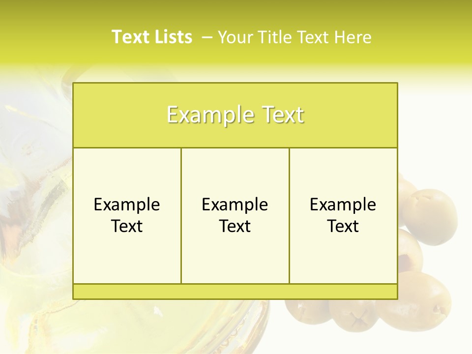 A Bottle Of Olive Oil Next To Some Olives PowerPoint Template