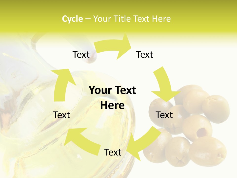 A Bottle Of Olive Oil Next To Some Olives PowerPoint Template
