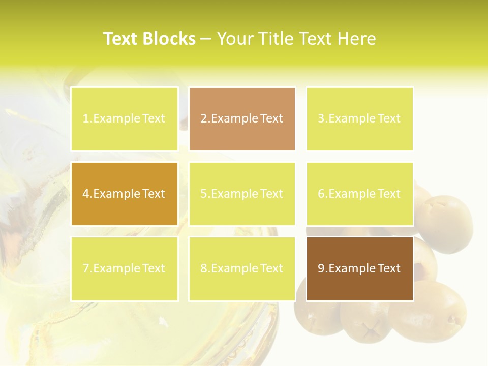 A Bottle Of Olive Oil Next To Some Olives PowerPoint Template