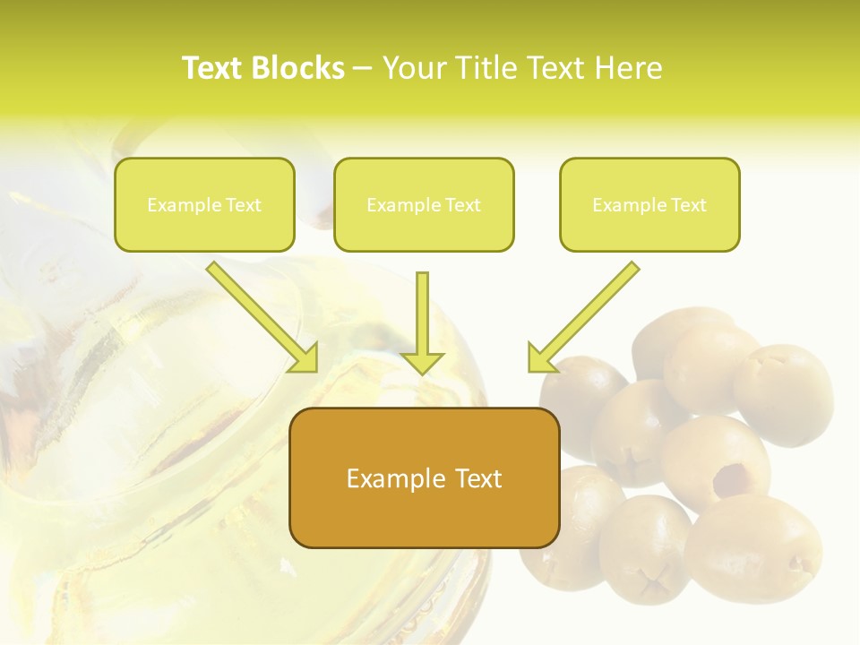 A Bottle Of Olive Oil Next To Some Olives PowerPoint Template