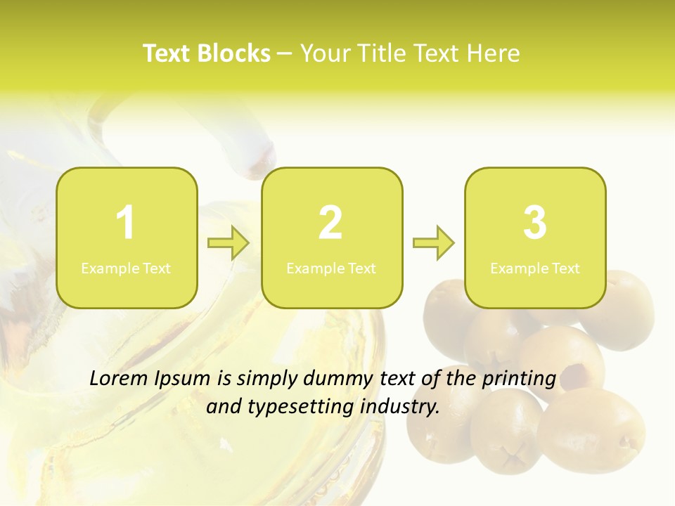 A Bottle Of Olive Oil Next To Some Olives PowerPoint Template