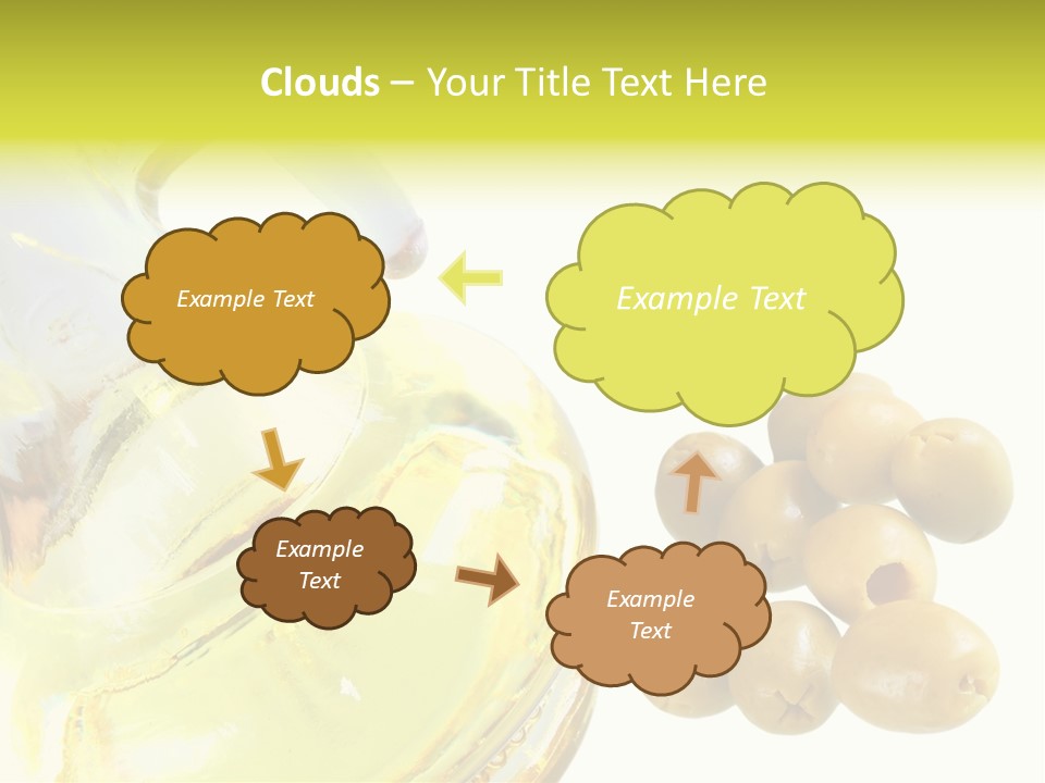 A Bottle Of Olive Oil Next To Some Olives PowerPoint Template