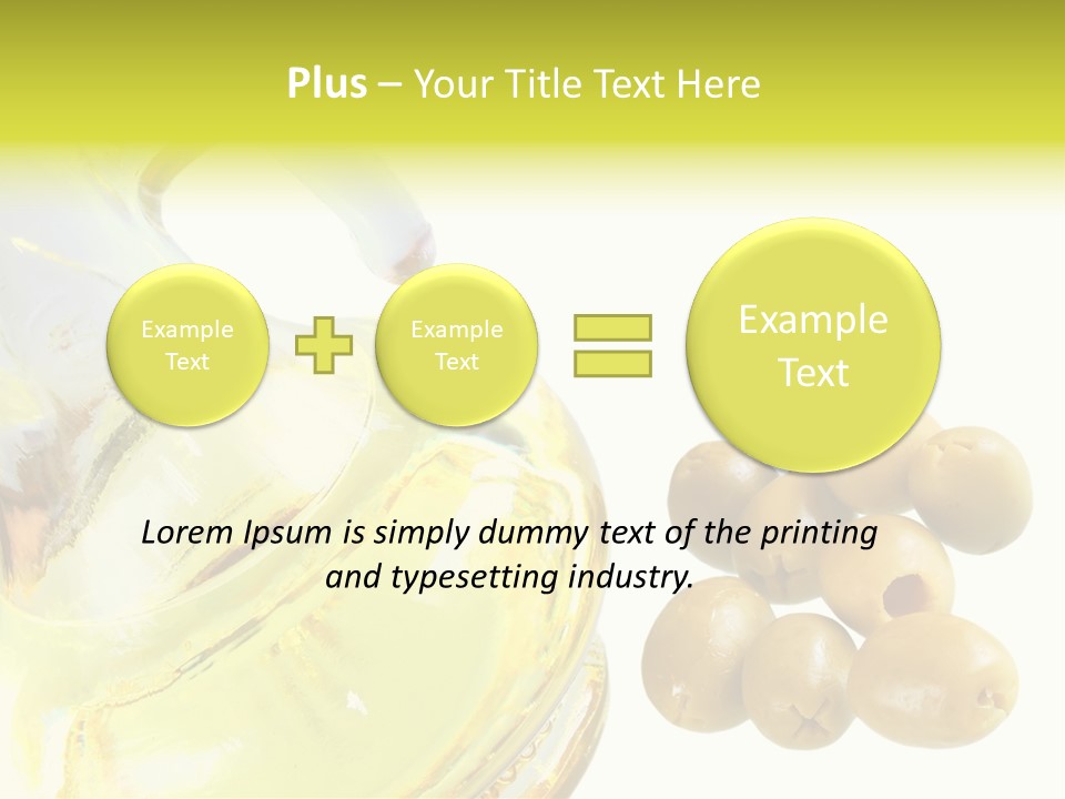 A Bottle Of Olive Oil Next To Some Olives PowerPoint Template