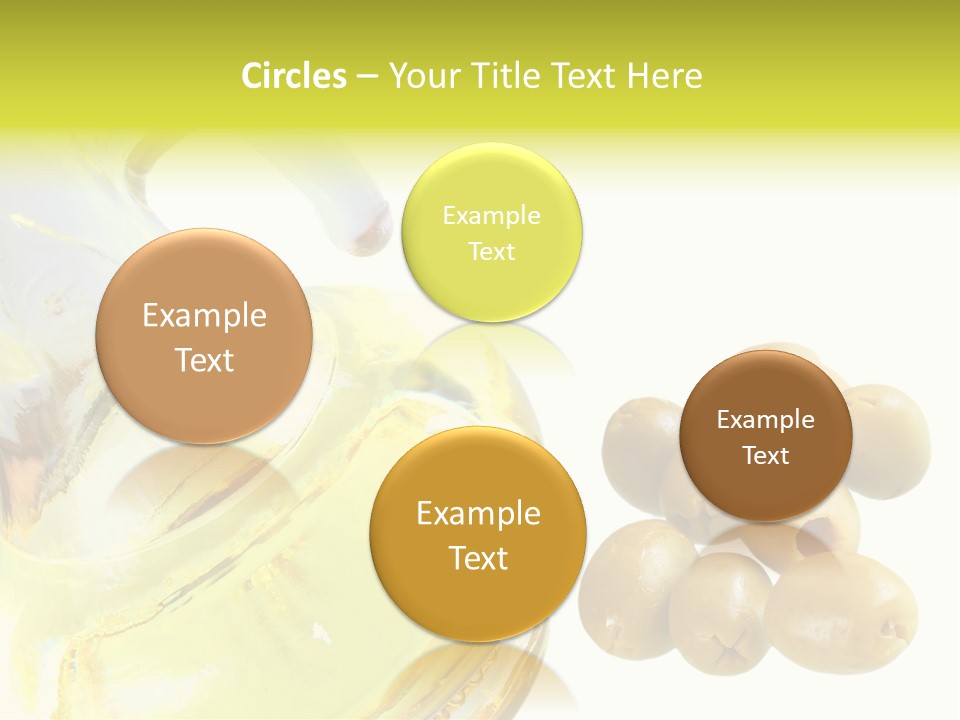 A Bottle Of Olive Oil Next To Some Olives PowerPoint Template