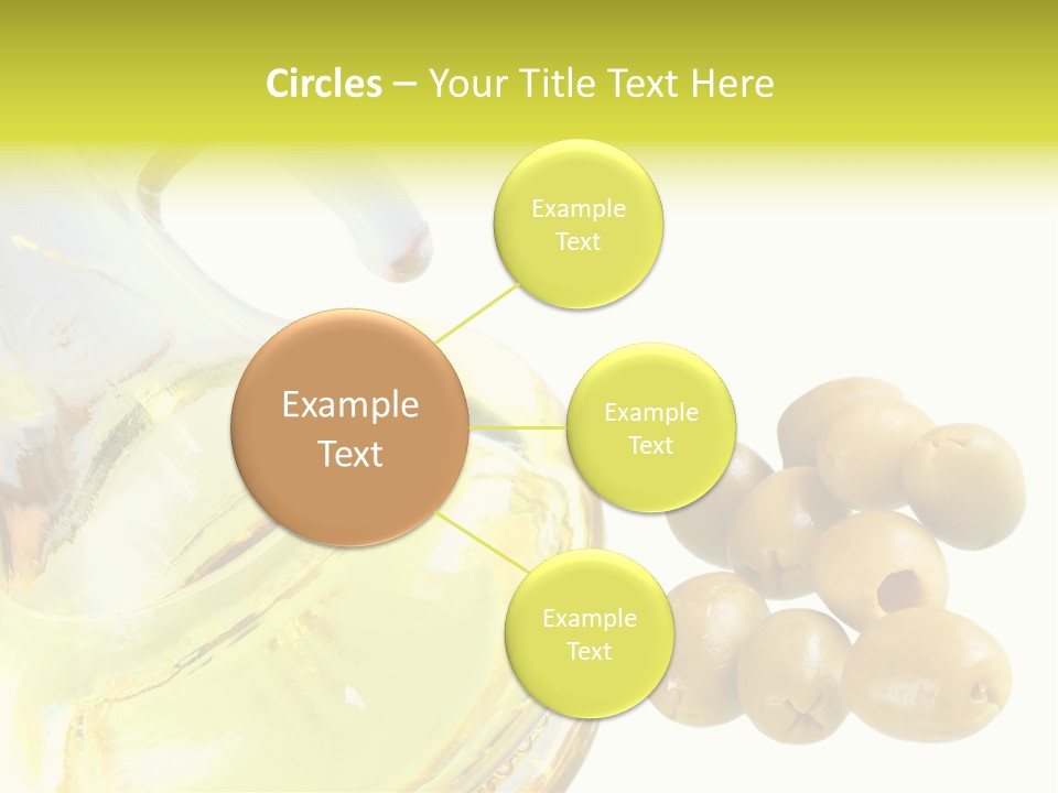 A Bottle Of Olive Oil Next To Some Olives PowerPoint Template