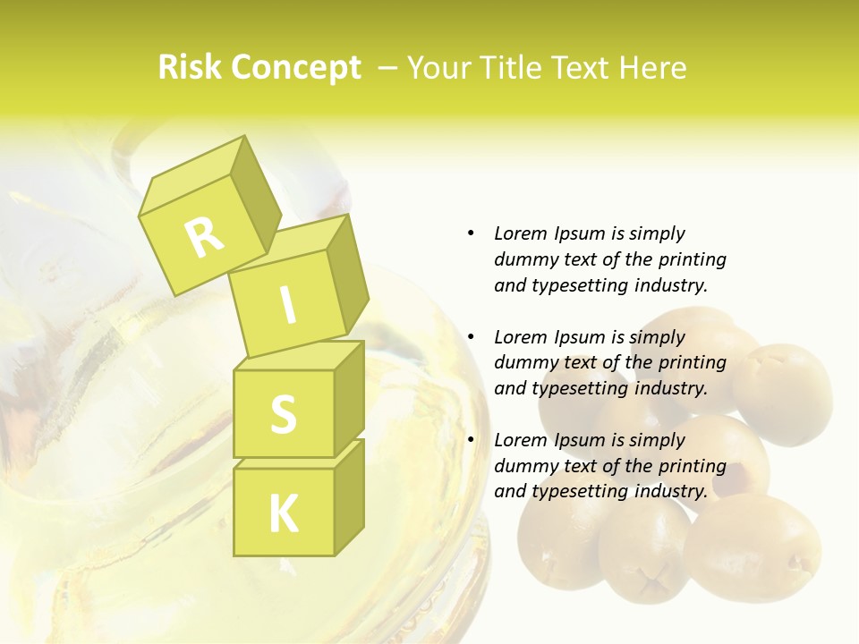 A Bottle Of Olive Oil Next To Some Olives PowerPoint Template