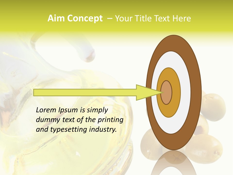 A Bottle Of Olive Oil Next To Some Olives PowerPoint Template