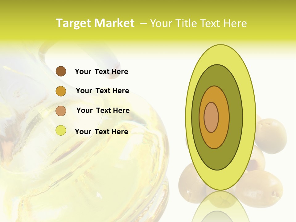 A Bottle Of Olive Oil Next To Some Olives PowerPoint Template