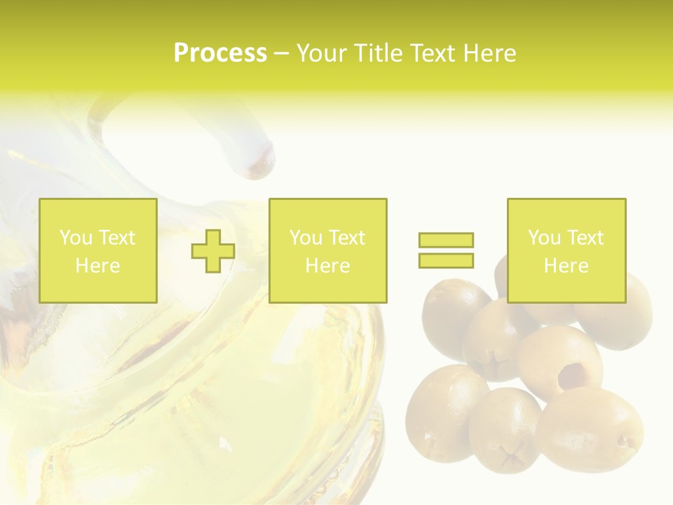 A Bottle Of Olive Oil Next To Some Olives PowerPoint Template