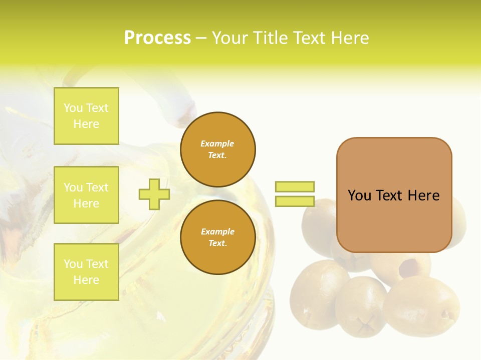 A Bottle Of Olive Oil Next To Some Olives PowerPoint Template