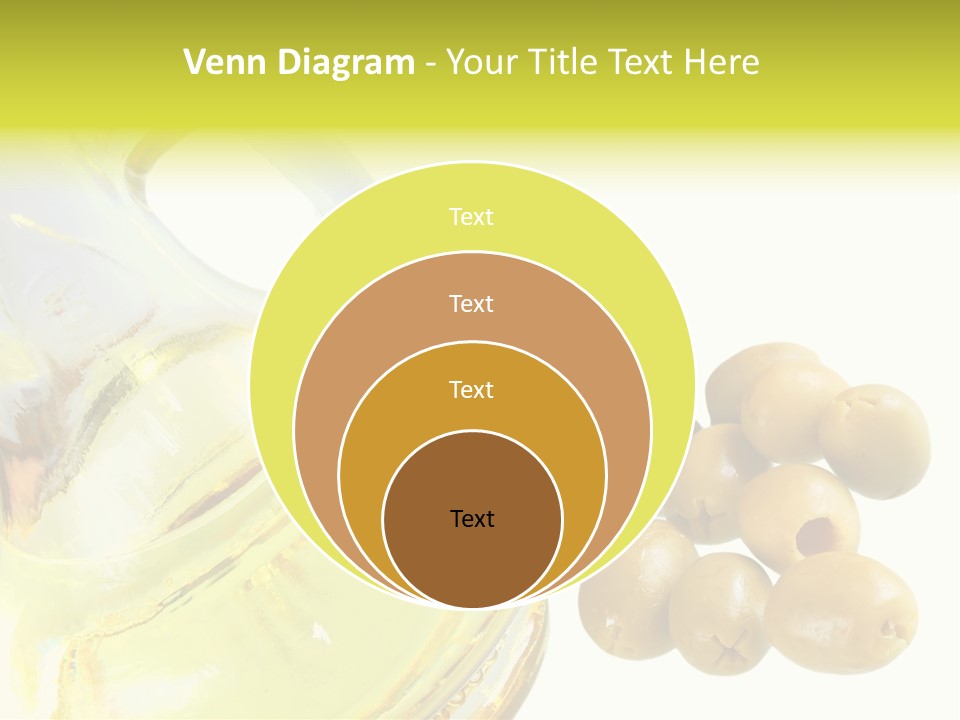A Bottle Of Olive Oil Next To Some Olives PowerPoint Template