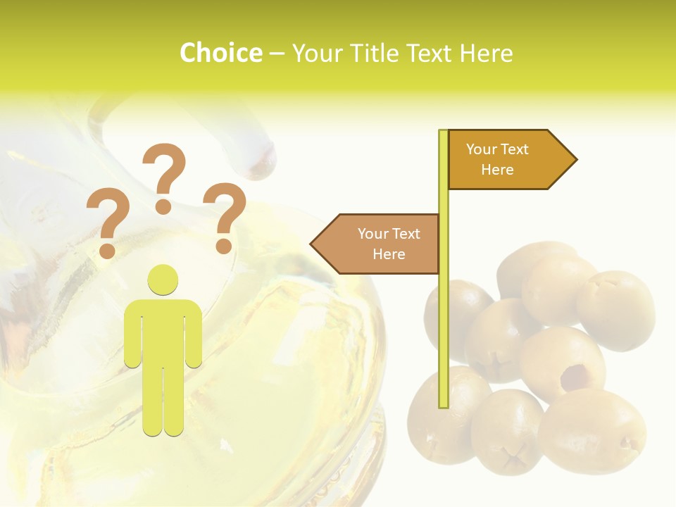 A Bottle Of Olive Oil Next To Some Olives PowerPoint Template