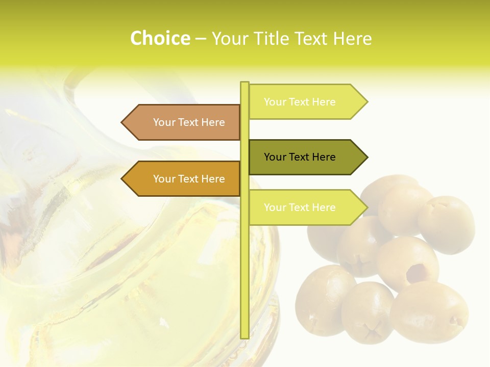 A Bottle Of Olive Oil Next To Some Olives PowerPoint Template