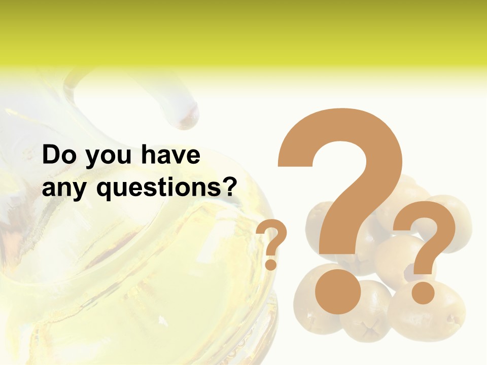 A Bottle Of Olive Oil Next To Some Olives PowerPoint Template