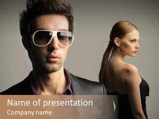 Sexy Girl Sunglasses PowerPoint Template