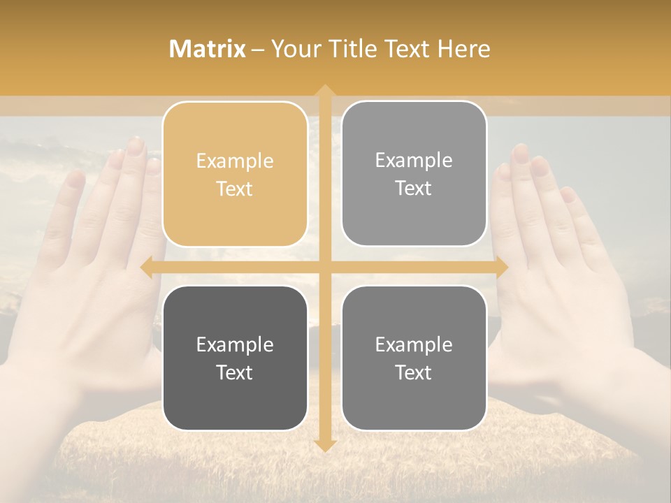 A Person Holding Their Hands Out In Front Of A Field PowerPoint Template
