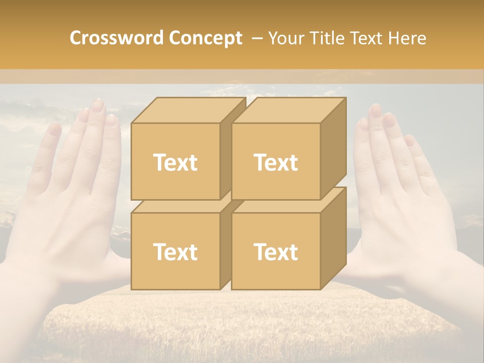 A Person Holding Their Hands Out In Front Of A Field PowerPoint Template