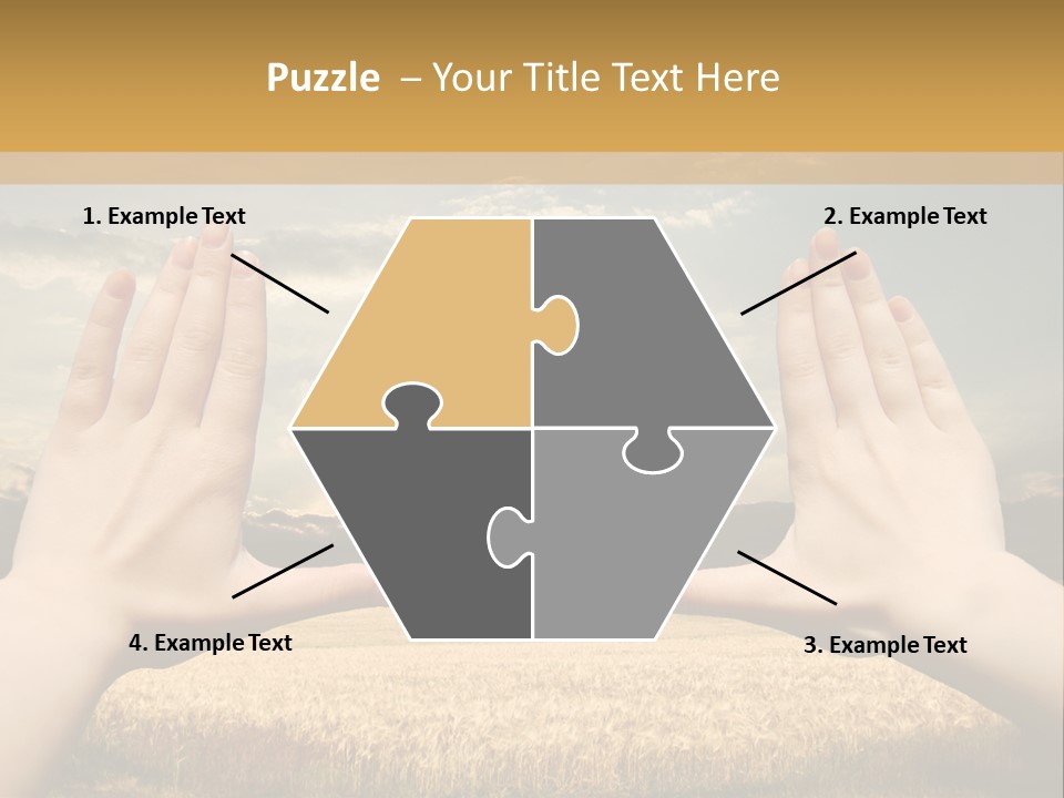 A Person Holding Their Hands Out In Front Of A Field PowerPoint Template