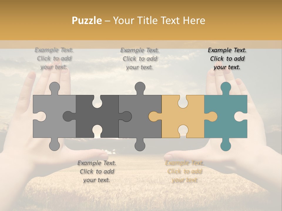 A Person Holding Their Hands Out In Front Of A Field PowerPoint Template