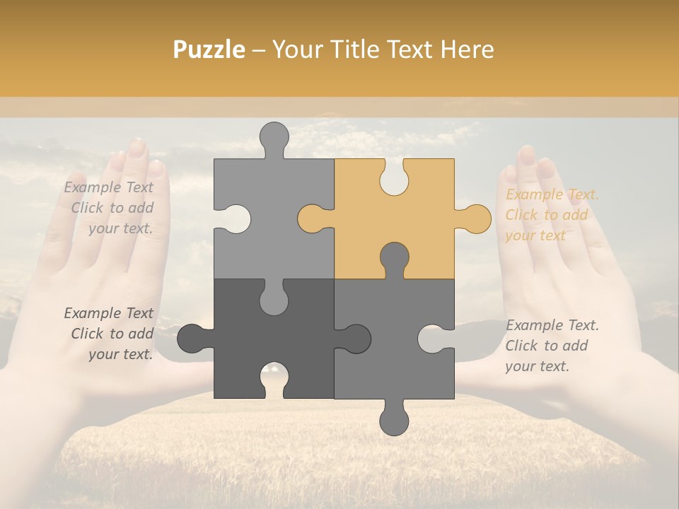 A Person Holding Their Hands Out In Front Of A Field PowerPoint Template