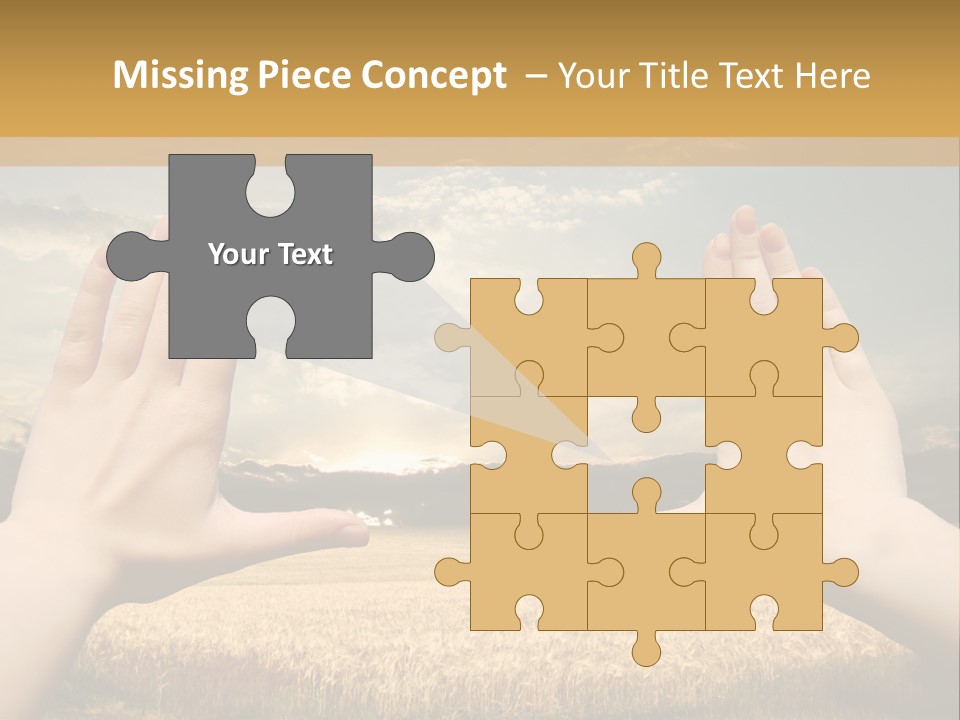 A Person Holding Their Hands Out In Front Of A Field PowerPoint Template