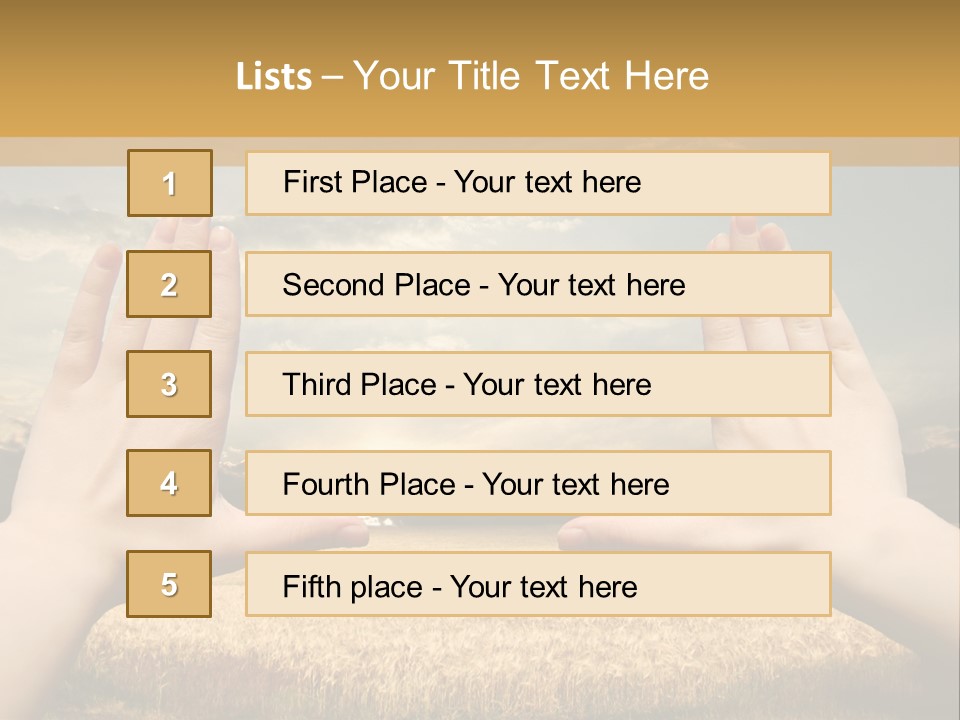 A Person Holding Their Hands Out In Front Of A Field PowerPoint Template