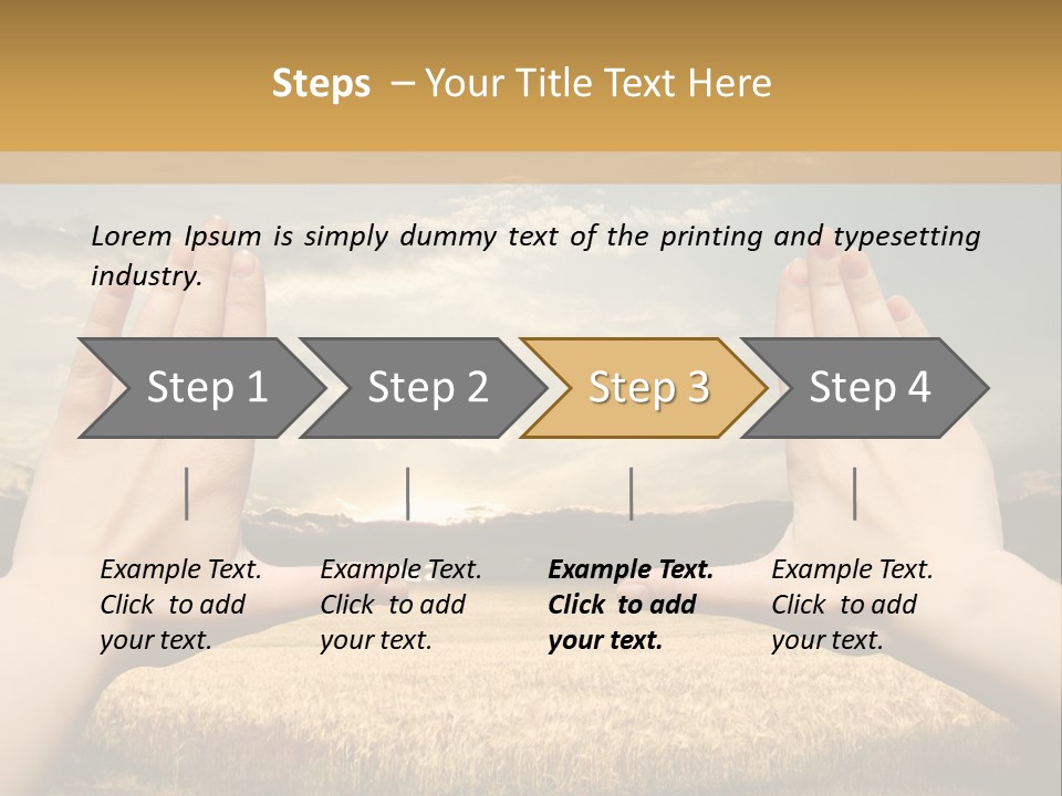 A Person Holding Their Hands Out In Front Of A Field PowerPoint Template