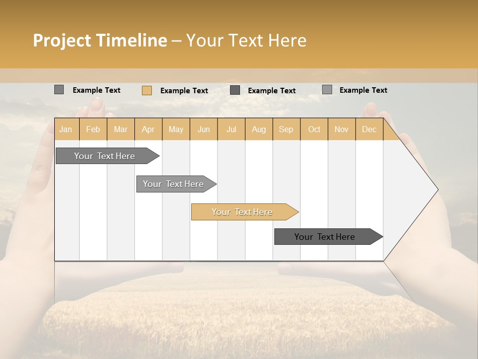 A Person Holding Their Hands Out In Front Of A Field PowerPoint Template
