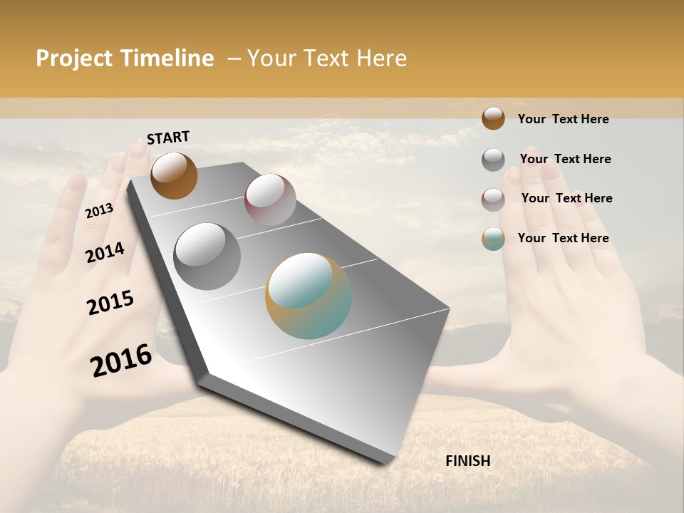 A Person Holding Their Hands Out In Front Of A Field PowerPoint Template