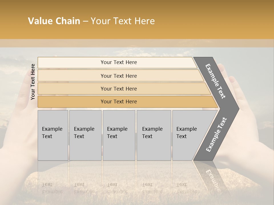 A Person Holding Their Hands Out In Front Of A Field PowerPoint Template