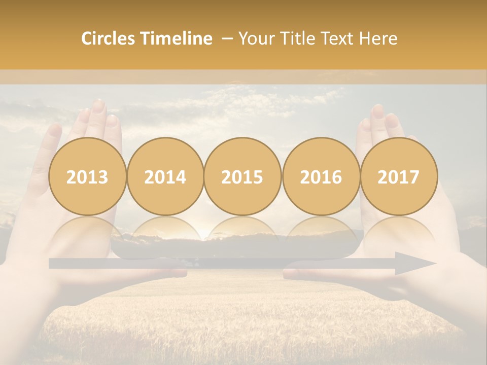 A Person Holding Their Hands Out In Front Of A Field PowerPoint Template