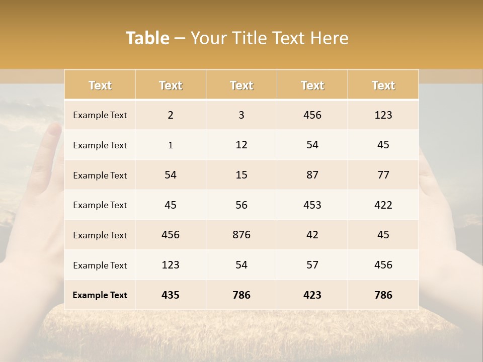 A Person Holding Their Hands Out In Front Of A Field PowerPoint Template