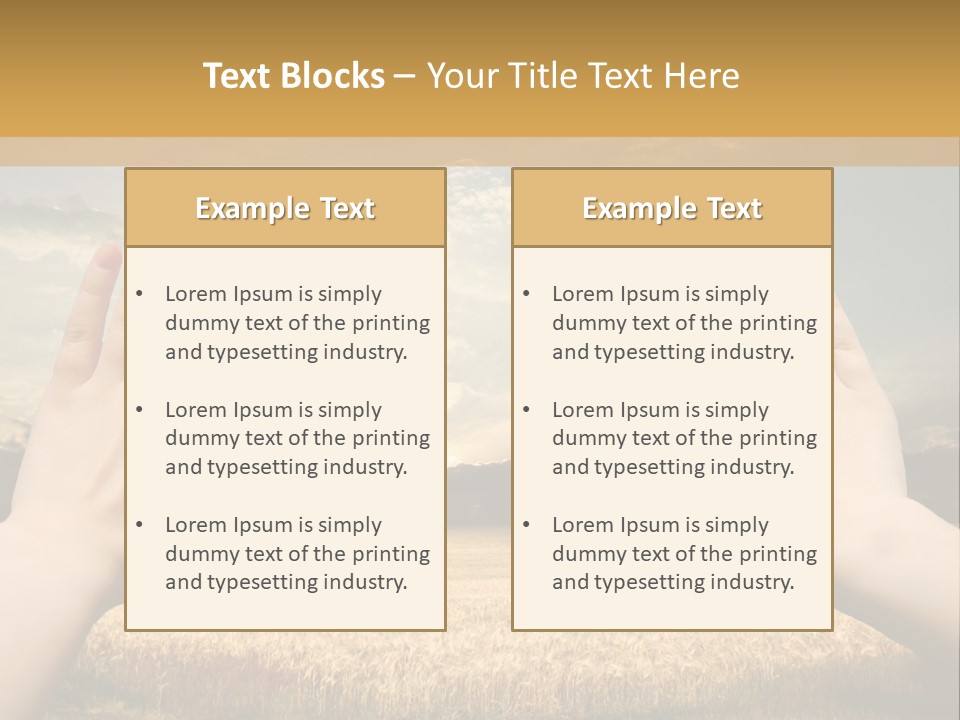 A Person Holding Their Hands Out In Front Of A Field PowerPoint Template