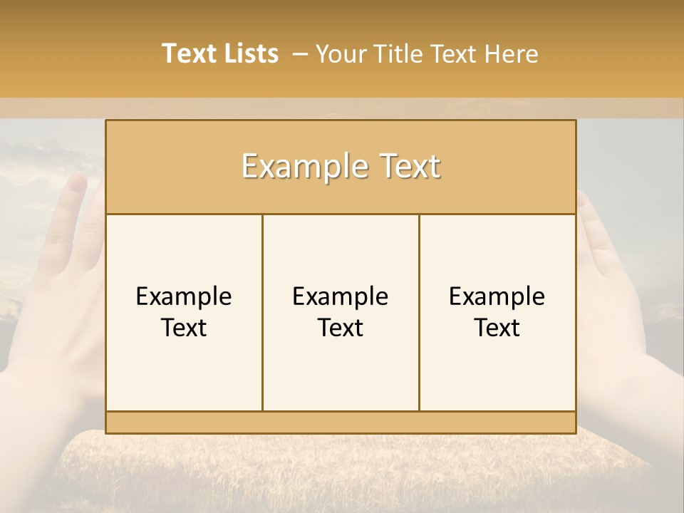 A Person Holding Their Hands Out In Front Of A Field PowerPoint Template