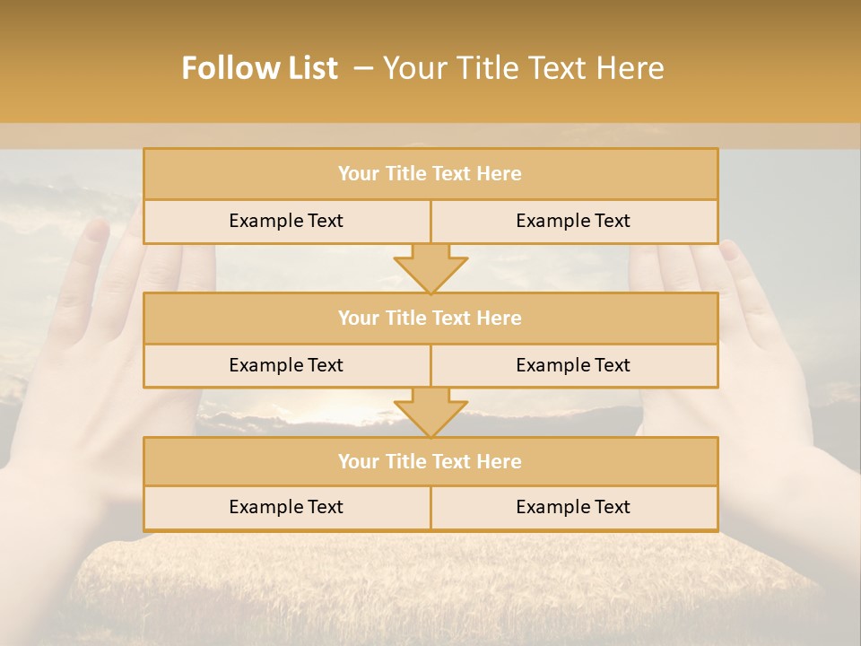 A Person Holding Their Hands Out In Front Of A Field PowerPoint Template