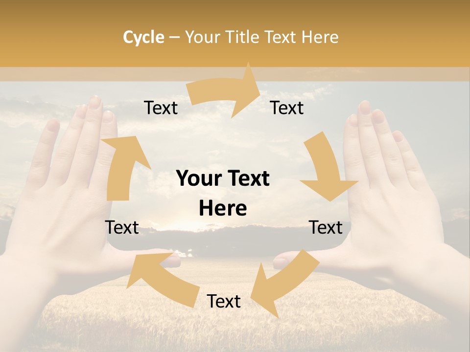 A Person Holding Their Hands Out In Front Of A Field PowerPoint Template