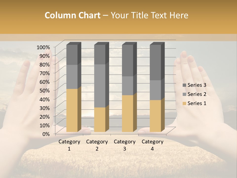 A Person Holding Their Hands Out In Front Of A Field PowerPoint Template